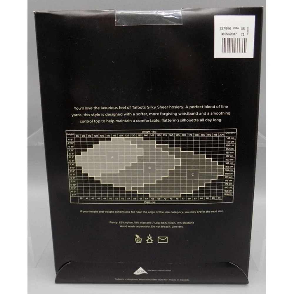New Talbots Silky Sheer Pantyhose Size C Sealed Ash Grey Unused Vintage Drag